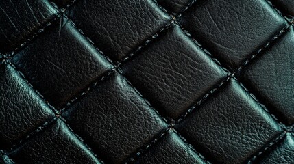 Fototapeta premium Textured leather surface patterns interior design dark background close-up view elegant concept