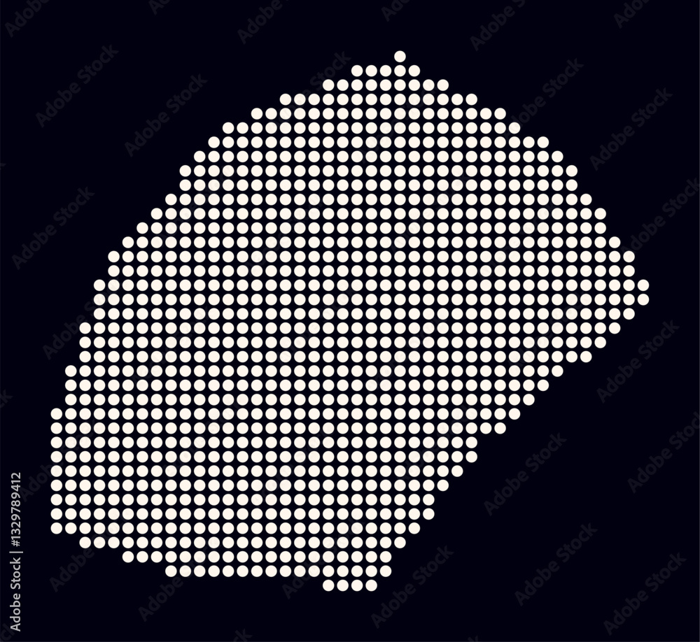 Poster monaco dotted map. digital style map of the country on dark background. monaco shape with circle dot