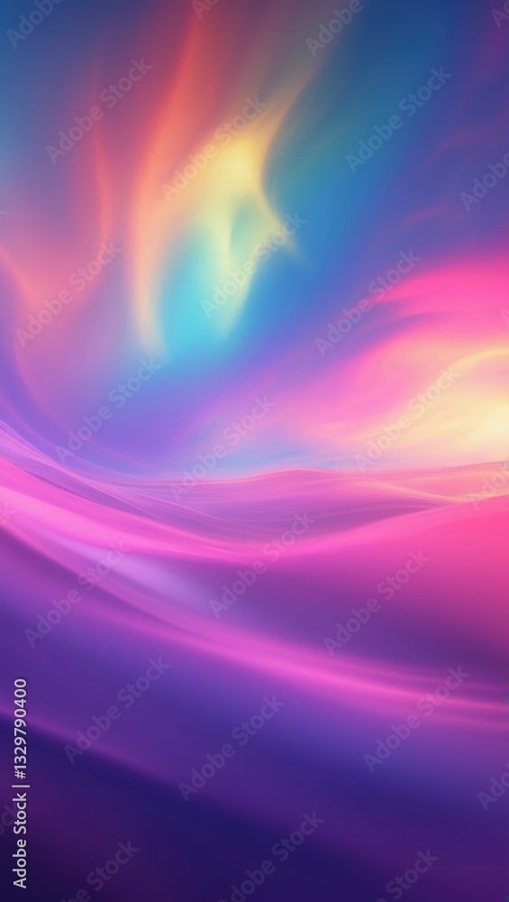 Poster vibrant blurred rainbow color gradient abstract backdrop. light passing through a prism.