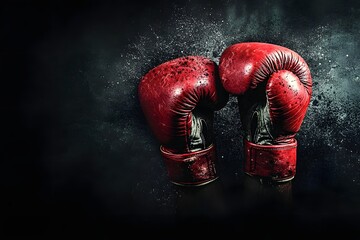 Dramatic Red Boxing Gloves Showcased in Promotional Live Stream Event Poster