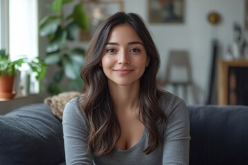 a portrait of a beautiful woman smiling at the camera.