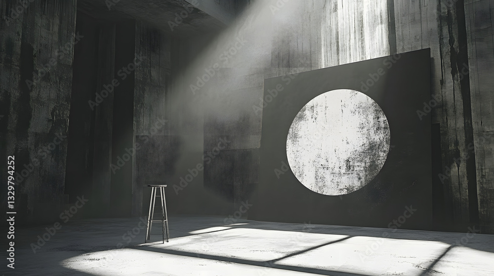 Poster room with soft light filtering through creating a serene atmosphere and artistic elements featuring 