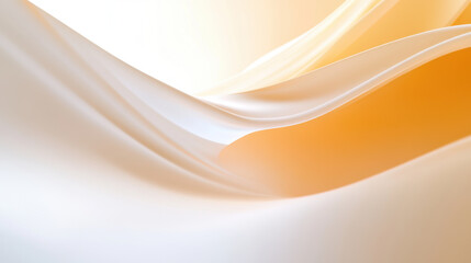 Smooth flowing lines in digital abstract pattern create sleek and elegant design with soft orange and white hues