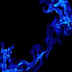 Obraz premium A surreal depiction of blue and purple flames rising against a dark background, creating an abstract and mysterious fire scene