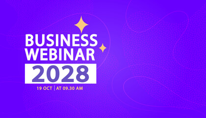 Banner to the online conference background. Web media event. Dynamic Background. Futuristic Poster for Corporate Meeting, Online Courses, Webinar, Seminar. Conference, Business Event Announcement.