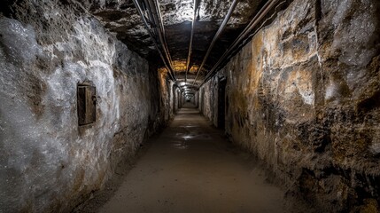 Obraz premium Adventure through abandoned underground tunnels urban exploration photography in mysterious environments