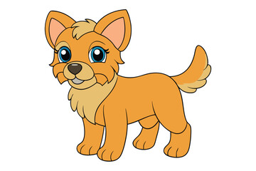 A Cute Dog vector art in illustration on a white background
