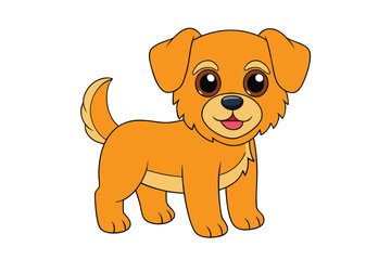 A Cute Dog vector art in illustration on a white background

