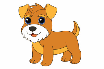 A Cute Dog vector art in illustration on a white background
