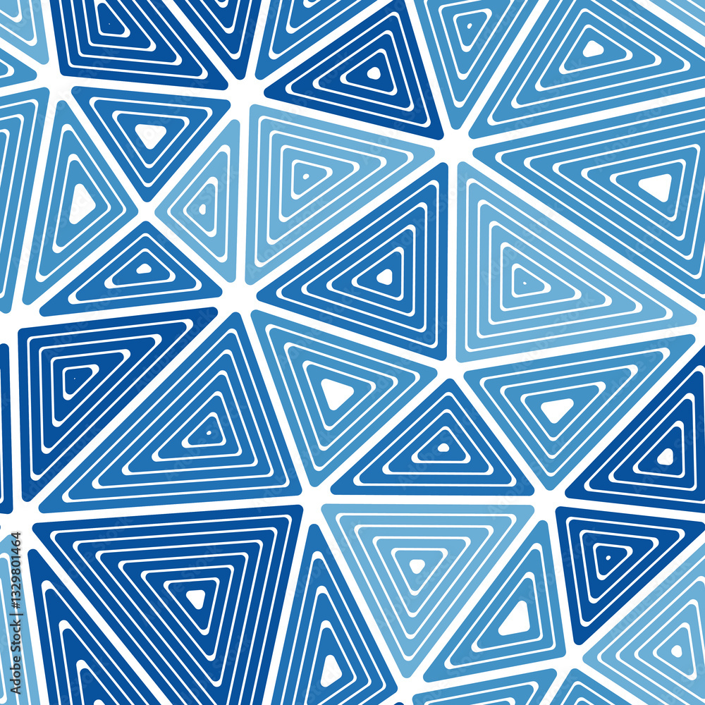 Poster vector seamless pattern. multiple repeated inner triangles. big shape size. mono tone style. seamles