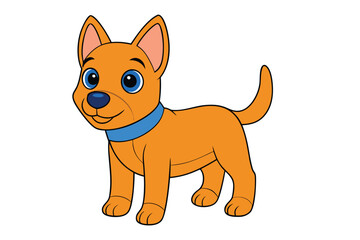 A Cute Dog vector art in illustration on a white background
