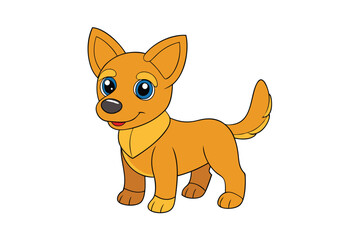 A Cute Dog vector art in illustration on a white background
