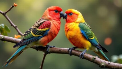 Obraz premium Lovebirds art