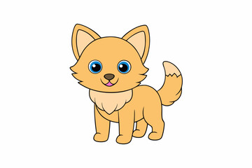 A Cute Dog vector art in illustration on a white background
