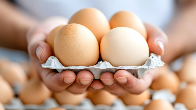 Fresh eggs held in hands (2)