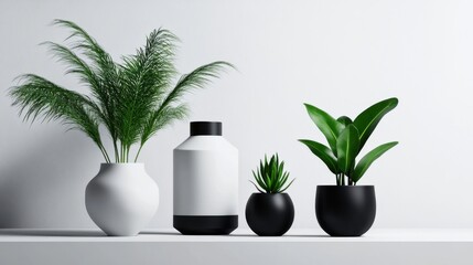 Obraz premium A high-end minimalist product display, sleek modern design, soft shadows, premium packaging, white background, elegant branding aesthetic, ultra-detailed