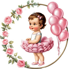  Charming Vintagestyle Illustration Baby