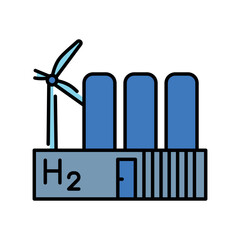 Hydrogen hubs color flat icon. Sign for web page, mobile app,