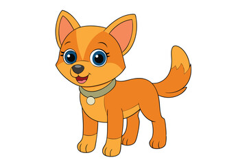 A Cute Dog vector art in illustration on a white background
