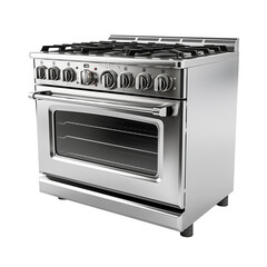 Gas stove with oven gray black home appliances kitchen cooking baking food object isolated on transparent background png
