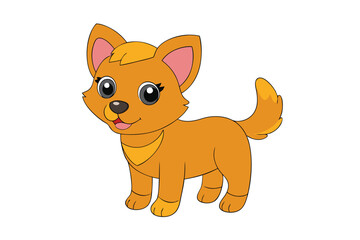 A Cute Dog vector art in illustration on a white background
