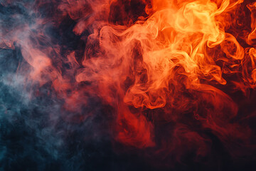 Fototapeta premium Fiery Red and Orange Liquid Smoke Explosion