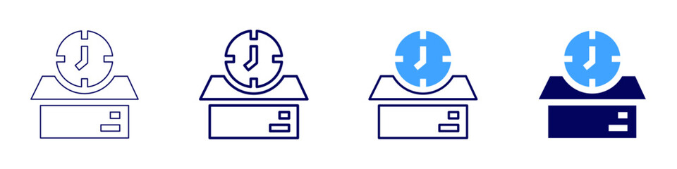 Fototapeta premium Automated shipping icon in 4 different styles. Thin Line, Line, Bold Line, Duotone. Duotone style. Editable stroke