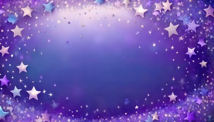 Fancy border frame of stars and glitter sparkle confetti background with copy space	
