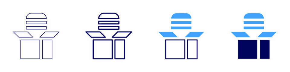 Containerized shipping icon in 4 different styles. Thin Line, Line, Bold Line, Duotone. Duotone style. Editable stroke