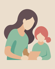 Mother's Day Craft: Mom & Daughter Make Card DIY Art Love Flat Gift   