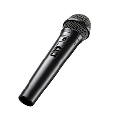 Microphone professional vocal black matte object isolated on transparent background png