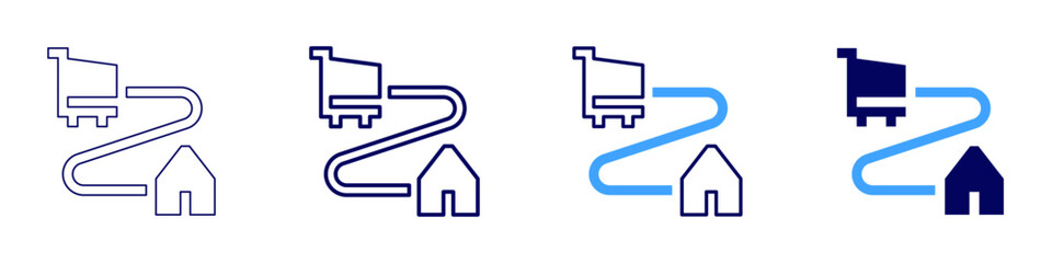 Digital tracking icon in 4 different styles. Thin Line, Line, Bold Line, Duotone. Duotone style. Editable stroke