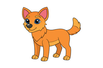 A Cute Dog vector art in illustration on a white background
