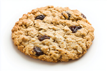 A large, golden oatmeal cookie with raisins, showing its crumbly texture and rich flavor &mdash; an irresistible treat for oatmeal cookie enthusiasts.