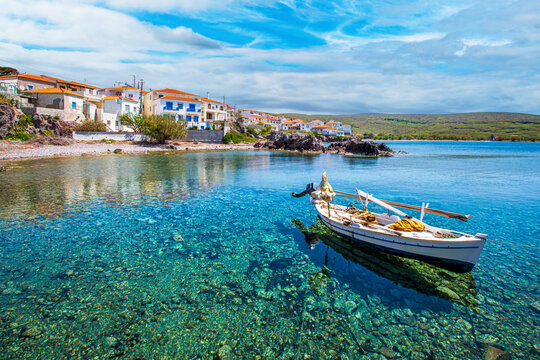 Sigri Village view İn Lesvos Island of Greece