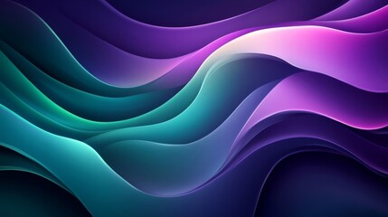 Abstract Teal Purple Waves Background