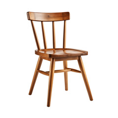 Old wooden brown chair classic vintage element interior furniture in the dining room living room design object isolated on a transparent background png