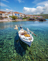 Sigri Village view İn Lesvos Island of Greece