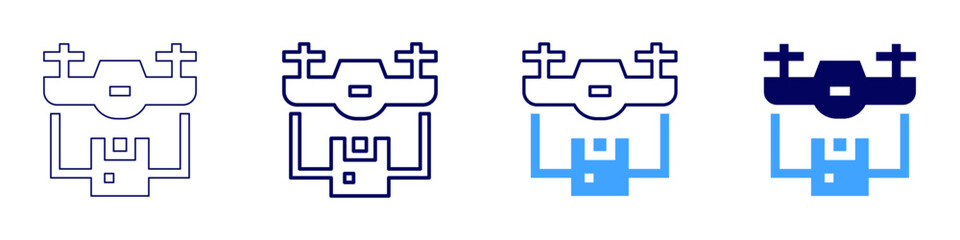 Reliable delivery​ icon in 4 different styles. Thin Line, Line, Bold Line, Duotone. Duotone style. Editable stroke