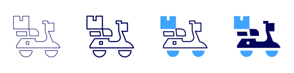Retail delivery icon in 4 different styles. Thin Line, Line, Bold Line, Duotone. Duotone style. Editable stroke