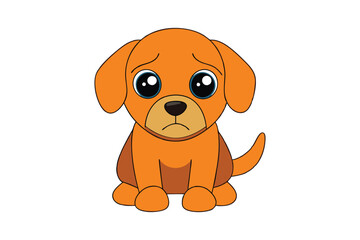 Cute Dog vector art in illustration on a white background