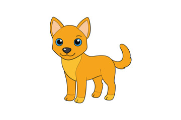 Cute Dog vector art in illustration on a white background