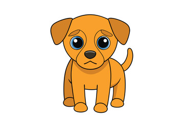 Cute Dog vector art in illustration on a white background