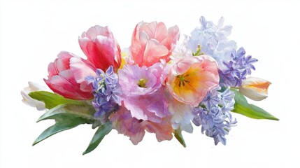 Vibrant Spring Flower Arrangement with Tulips and Lilacs