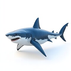 Fototapeta premium A stunning 3D render of a great white shark, showcasing its power and grace. A perfect representation of this majestic predator. Majestic Great White Shark