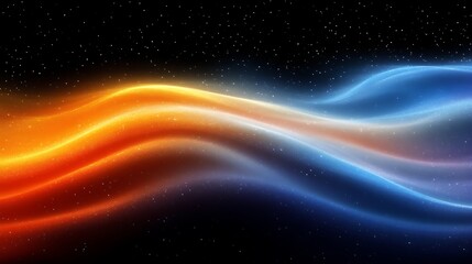 Fototapeta premium Abstract cosmic waves of orange and blue hues