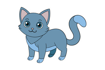Cute cat vector art in illustration on a white background