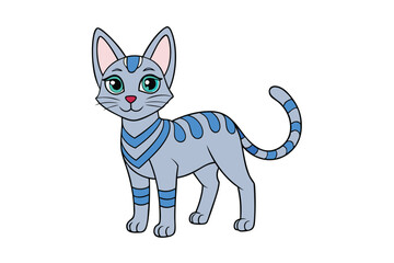 Cute cat vector art in illustration on a white background