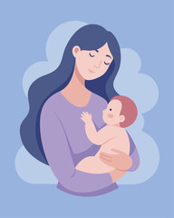 Serene Mother's Day: Mom & Baby Outdoor Bliss Joy Sky Love Care Calm  