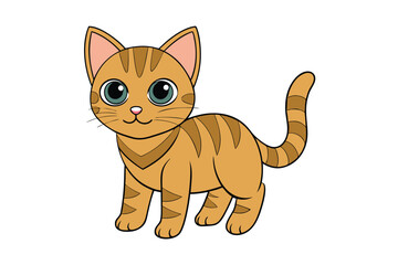 Cute cat vector art in illustration on a white background